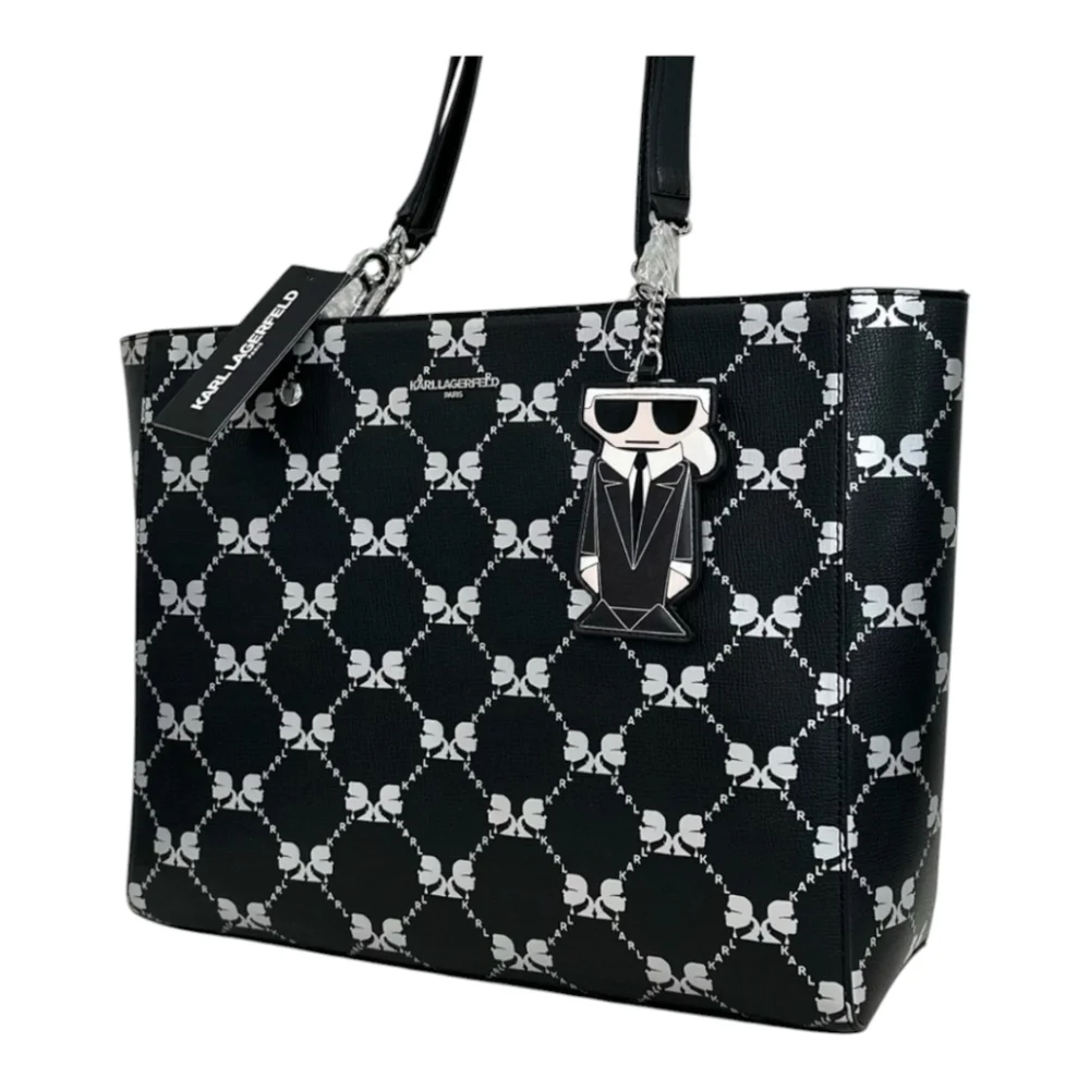 🖤▪️ Karl Lagerfeld▪️ Paris Adele Tote Carryall Bag Signature Print  Black